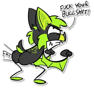 🥴 72f12a19 FUCK YOUR BULLSHIT! Мультфильм, Оскорбительный, Фурри, Животное, Злой telegram sticker