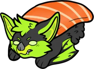 🍣 7dda3d25 кот, суши, животное, смешной, милый, еда telegram sticker