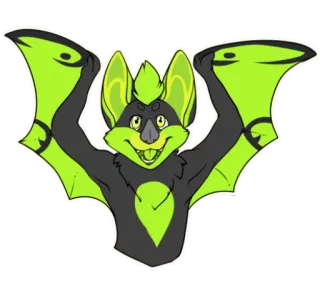 🙌 85b9a6c3 летучая мышь, фурри, стикер, животное, мультфильм telegram sticker