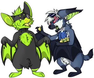 🍋 a5caf684 летучая мышь, мультфильм, бой, животные telegram sticker