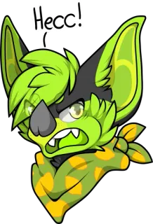 ❕ a72a8660 Hecc! Фурри, Животное, Антропоморфный, Мультфильм, Выражение лица, Зеленый telegram sticker