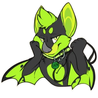 😘 adf9a778 XXX Фурри, Летучая мышь, Мультик, Ошейник telegram sticker