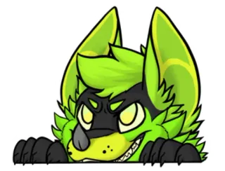 🍞 ae3ee161 Фурри, Животное, Мультфильм, Зеленый, Антро telegram sticker