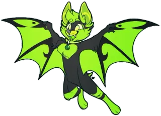 🦇 ae55336f летучая мышь, антро, фурри, зеленый, животное, летающий telegram sticker