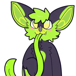 👅 af8983ac летучая мышь, животное, неоновый зеленый, кавай, антро telegram sticker