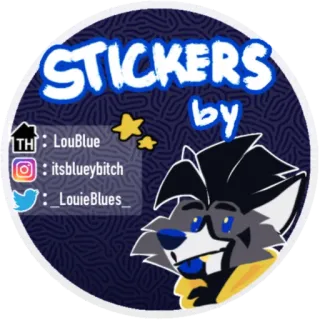 ℹ️ b17df7e8 STICKERS by LouBlue itsblueybitch _LouieBlues_ стикеры, волк, мультфильм, фурри telegram sticker