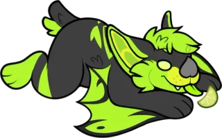 🌭 b665dbfe животное, пушистый, летучая мышь, лайм, милый, мультик telegram sticker