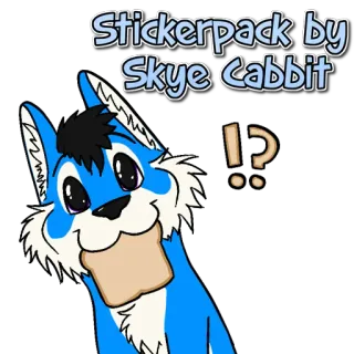 ℹ️ bcc9f97e Stickerpack by Skye Cabbit стикер, фурри, мультфильм, животное telegram sticker