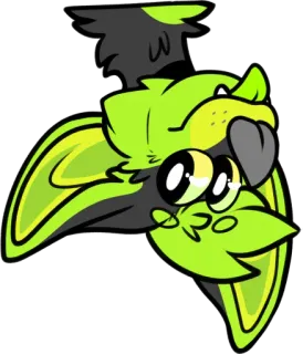 🙃 c59c1649 мультик, животное, собака, стикер, неоновый зеленый telegram sticker