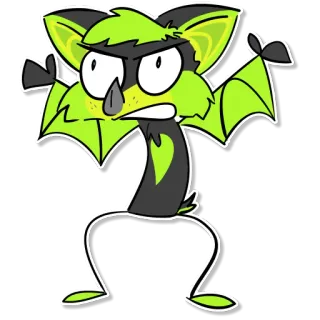 🤯 c9ef18a1 летучая мышь, мультфильм, животное, персонаж, наклейка telegram sticker