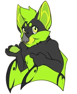 👉 e004050e летучая мышь, фурри, мультфильм, животное, милый telegram sticker