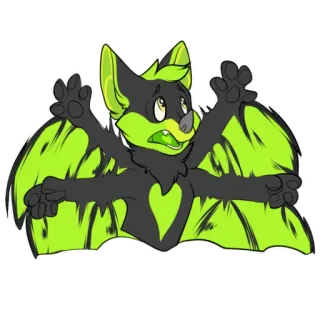 👐 e61ff5b3 летучая мышь, фурри, животное, мультфильм, милый, крылья, наклейка telegram sticker