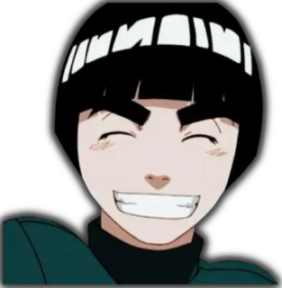 😁 bd5c320c Rock Lee Naruto Anime, Manga, Lächeln, Fröhlich, Glücklich, Figur, Cartoon telegram sticker