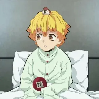 🖤 752c4f75 Zenitsu Agatsuma Demon Slayer anime, demon slayer, zenitsu, agatsuma, bird, cute, character telegram sticker