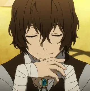 🖤 80534cdf Osamu Dazai Bungou Stray Dogs anime, character, manga, bandages telegram sticker