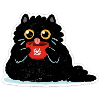 ☕ 750788e0 kot, kawa, słodkie, kawaii, zwierzę telegram sticker