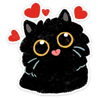 🥰 858d0a98 kot, serce, słodki, zwierzę, naklejka, puszysty, zwierzak, kreskówka telegram sticker