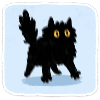 😳 88c607e7 kot, czarny kot, zwierzę, zwierzak, zwierzę domowe, słodki, puchaty telegram sticker