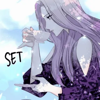 ✨ 3ffcbb24 SET 여자, 차, 컵, 우아한, 보라색, 평온한 telegram sticker