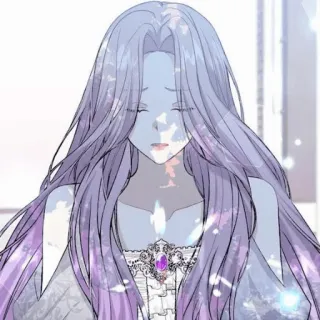 ✨ 4cc5f2f3 여자, 긴 머리, 보라색 머리, 애니메이션, 만화, 여성, 인물 사진, 드레스 telegram sticker