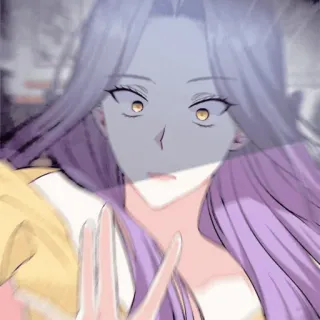 ✨ 4f4f3f7e 여자, 긴 머리, 보라색, 애니메이션 telegram sticker