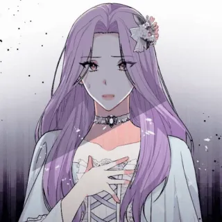 ✨ 684dda59 여자, 캐릭터, 애니메이션, 만화, 인물 사진, 라일락 머리, 드레스 telegram sticker