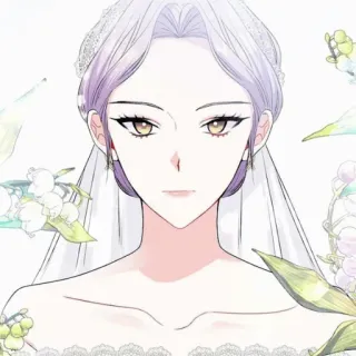 ✨ 7af86320 여자, 결혼식, 신부, 베일, 드레스, 꽃, 아트워크, 그림 telegram sticker