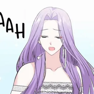 ✨ 92b25116 AAH 여자, 애니메이션, 긴 머리, 보라색 머리, 표정, 패션 telegram sticker