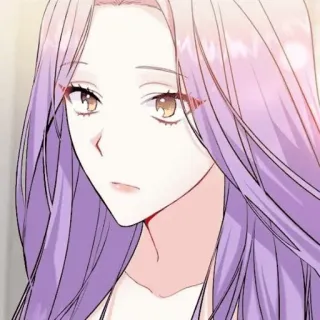 ✨ c2499f13 애니메이션 여자, 보라색 머리, 긴 머리, 아름다운, 여자, 여성 telegram sticker