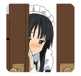🔹 11cd8edb anime, maid, cute, girl, cartoon, peeking telegram sticker