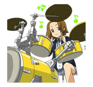 🔹 1bda3dc2 anime, drummer, music, drums, cartoon, instrument telegram sticker