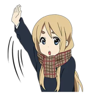 🔹 3648f743 anime, girl, wave, greeting, cartoon telegram sticker