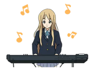 🔹 36d5c856 anime, music, keyboard, cartoon, girl, character telegram sticker