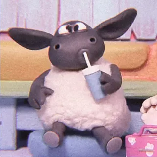 🧸 18dd8794 Shaun the Sheep cartone animato, pecora, bevanda, animato whatsapp sticker