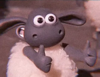 ☁️ c747bb40 Shaun the Sheep pecora, cartoni animati, pollice in su whatsapp sticker