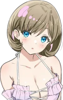 ❤ 14359f39 Anime, Dziewczyna, Strój kąpielowy, Kreskówka, Postać, Kobieta, Słodkie telegram sticker