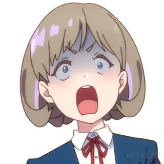 😨 6b59815f Anime, Naklejka, Zszokowany, Kreskówka, Wyraz telegram sticker