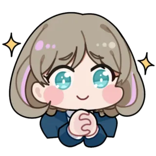 🥺 836704e3 Anime, Chibi, Słodki, Uśmiechnięty, Szczęśliwy, Postać, Dziewczyna telegram sticker
