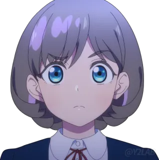 🤨 83ea02d2 Anime, Kreskówka, Dziewczyna, Postać, Naklejka telegram sticker