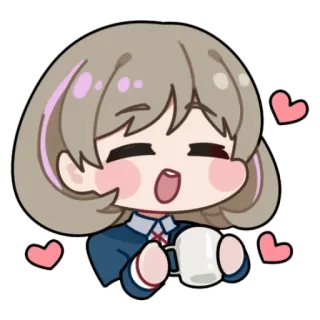 🥰 f5569aa9 Anime, Kreskówka, Słodkie, Kawaii, Chibi, Miłość telegram sticker