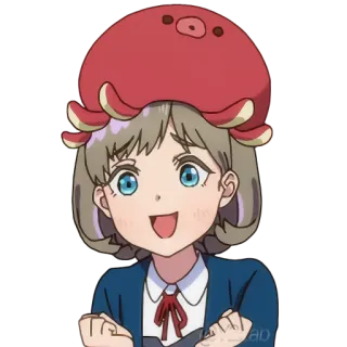 🐙 f91913f8 Anime, Kreskówka, Słodkie, Dziewczyna, Ośmiornica, Szczęśliwy telegram sticker