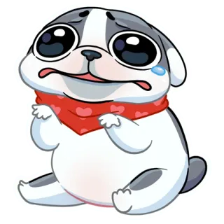 😢 5e1a16b8 pies, szczeniak, smutny, płacz, zwierzę, słodki, kawaii telegram sticker