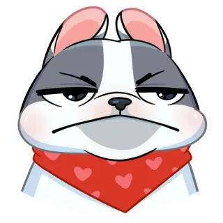 😢 72978821 pies, kreskówka, zwierzę domowe, zwierzę, bandana, serca telegram sticker