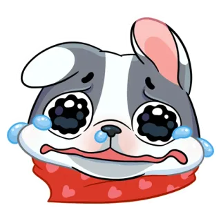 😢 ecb1d8e1 pies, szczeniak, smutny, płaczący, emocjonalny, zwierzę, naklejka telegram sticker