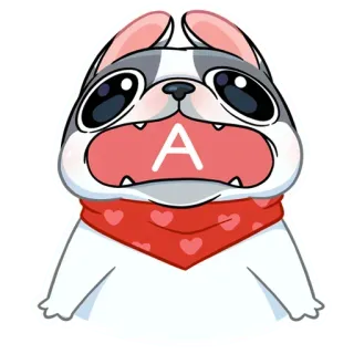 😱 daf28e18 A chó, động vật, dễ thương, chữ A, nhãn dán, phim hoạt hình, thú cưng telegram sticker