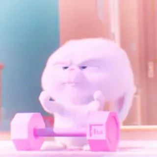 🐰 6796ce6d Snowball The Secret Life of Pets кролик, животное, тяжелая атлетика, фитнес, упражнения, мультфильм telegram sticker