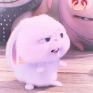 🐰 9e19de8c Snowball The Secret Life of Pets кролик, белый, милый, пушистый, Снежок, Тайная жизнь домашних животных telegram sticker