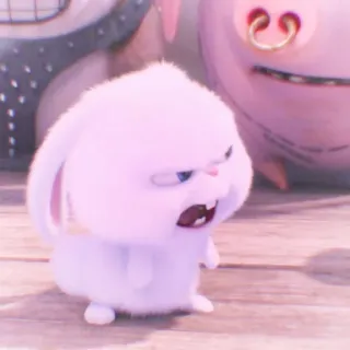 🐰 a563b7bf Snowball The Secret Life of Pets кролик, кролик, злой, милый, питомец, белый telegram sticker