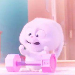 🐰 c5c4185c Snowball The Secret Life of Pets кролик, кролик, гантель, упражнение, мультфильм, милый, тяжелая атлетика, животное telegram sticker