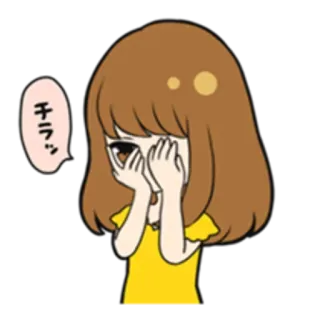 🙈 81182961 チラッ สาวอนิเมะ, ขี้อาย, แอบมอง, น่ารัก, เขิน telegram sticker